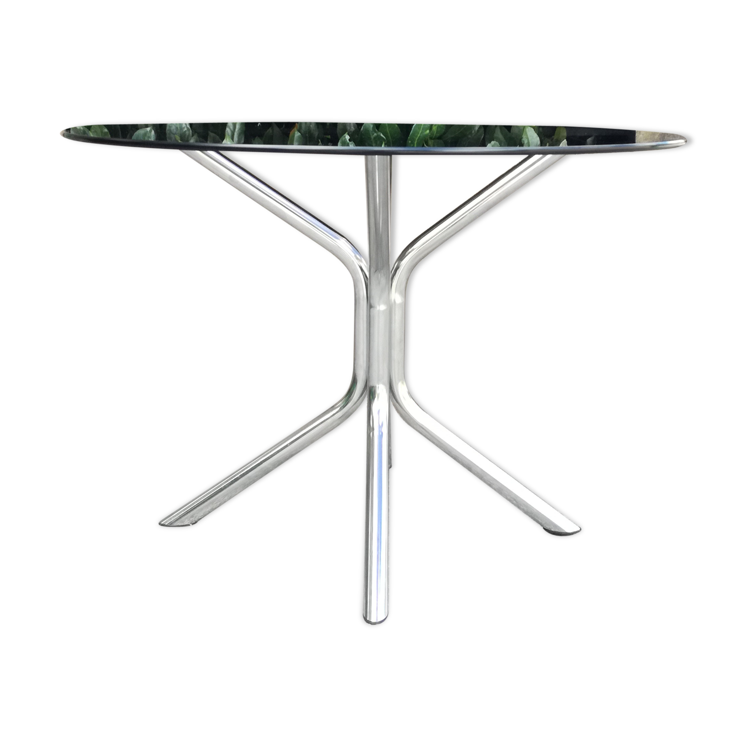 Smoked glass round table - Ø118