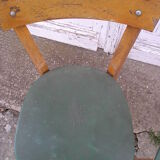 Paire de chaises 1960 skai vert et bois