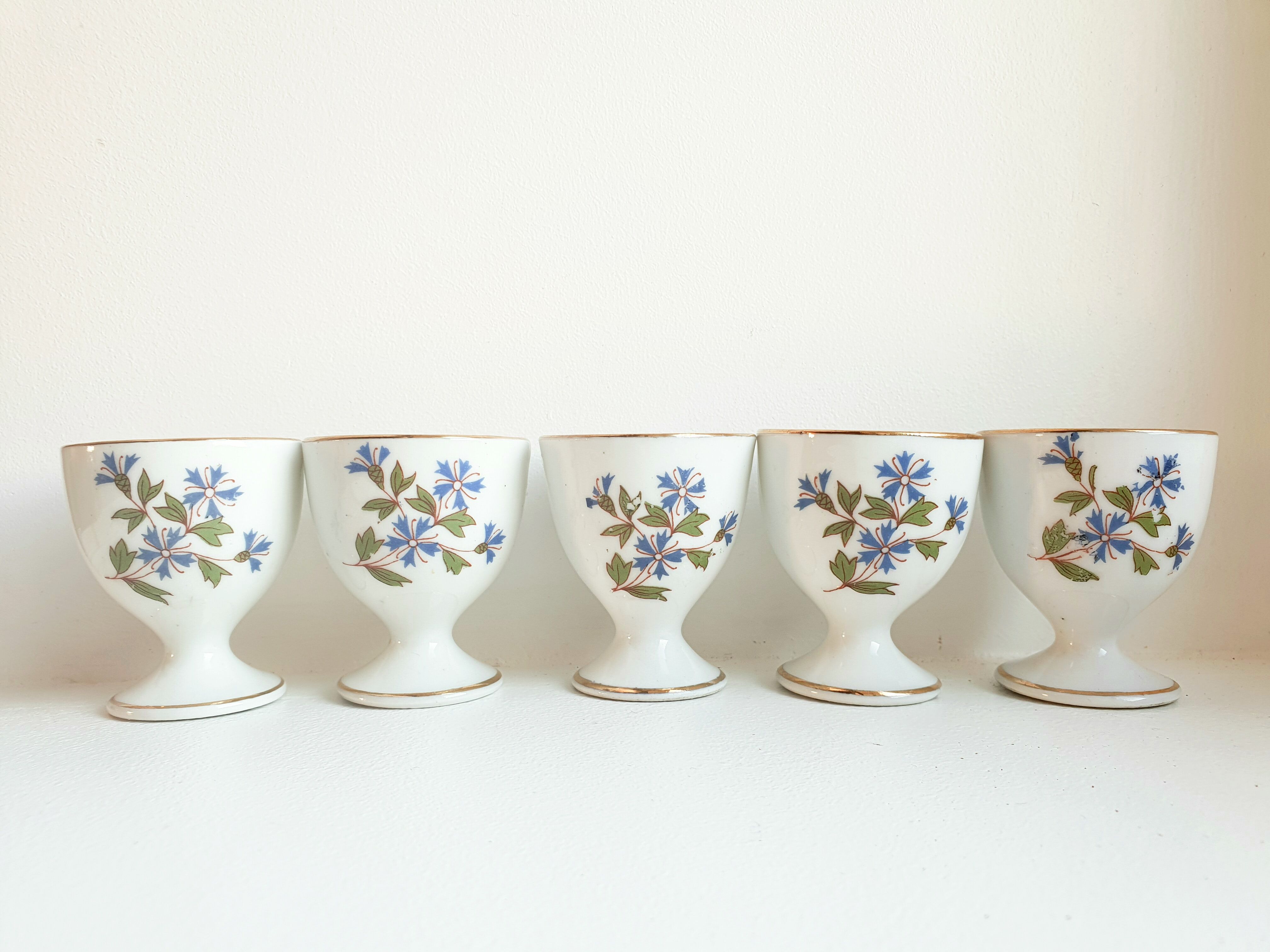 5 blueberry shells in Limoges porcelain