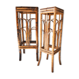 Pair of bamboo and vintage rattan harnesses