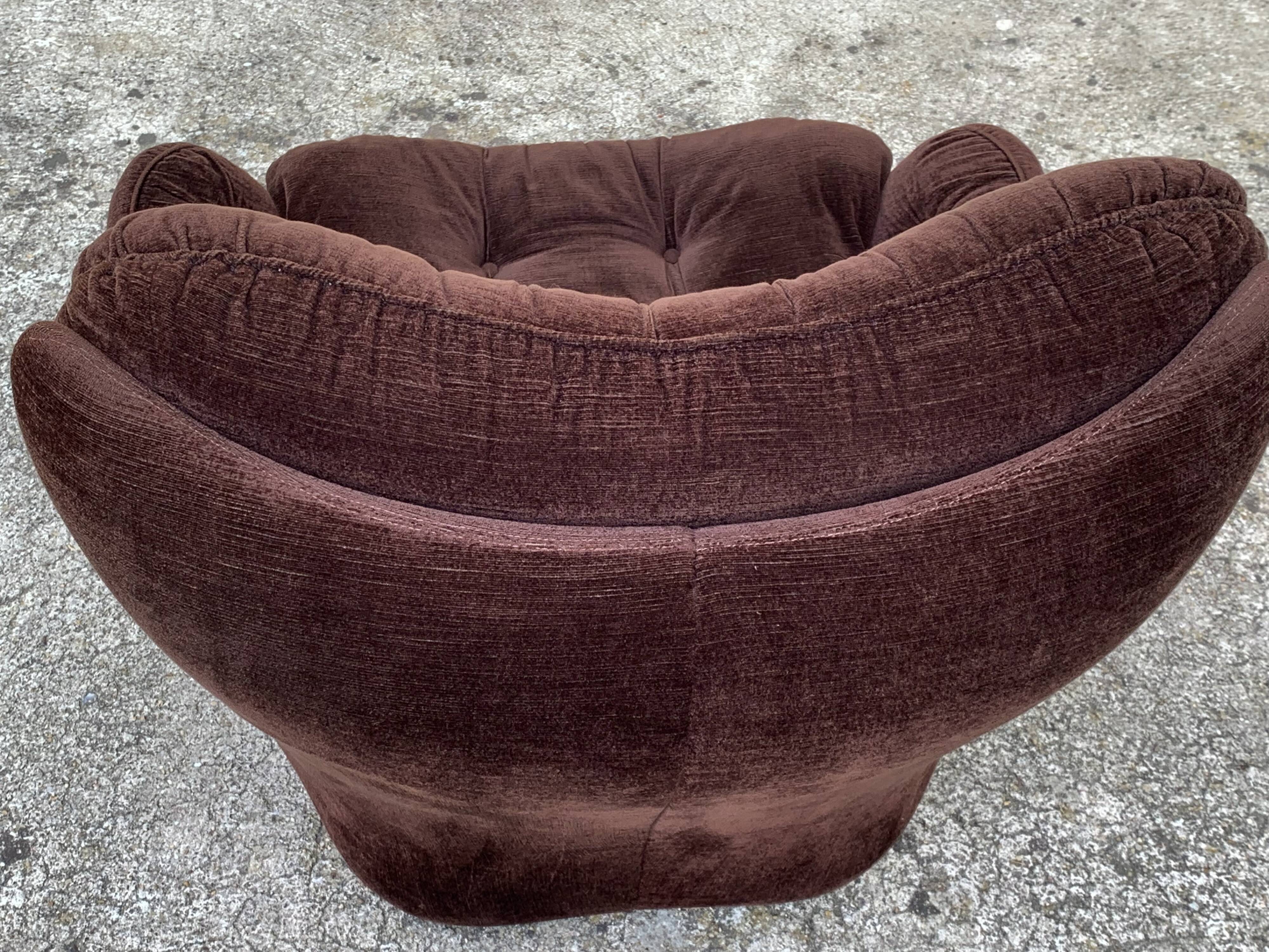 Space age 1970 beka armchairs and ottomans