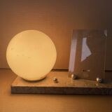 Art Deco marble photo holder lamp