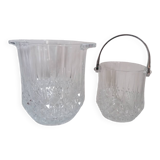 Set of 2 champagne crystal buckets with ice cubes