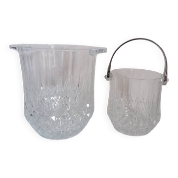 Lot 2 seaux cristal champagne glaçons