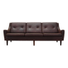 Brown leather sofa, Danish design, 1960s, designer: Edmund Jørgensen