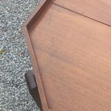 Art Deco folding side table in mahogany with double top marquetry.