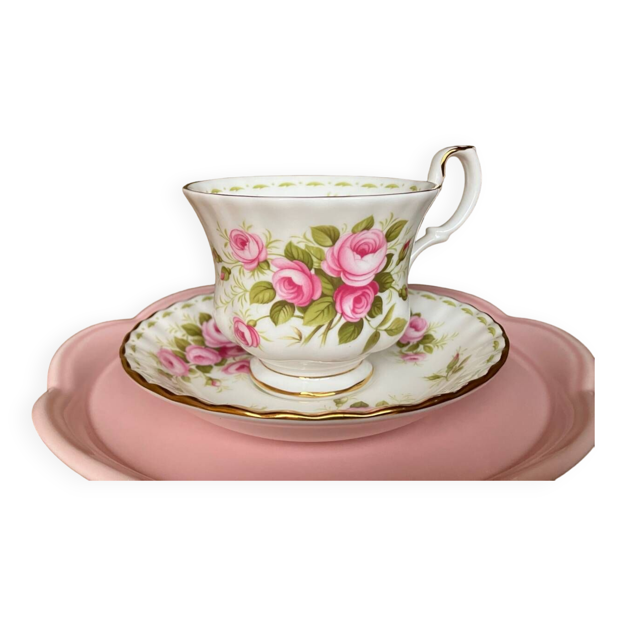 Vintage Royal Albert June porcelain cup and saucer, English manufacture