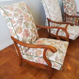 Four 1950s armchairs - wooden armrests