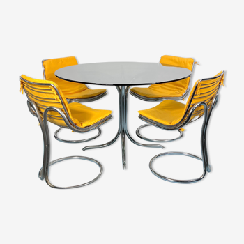 Vintage Space Age dinner table and four chairs