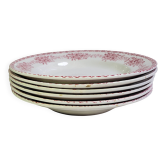 Lot de 6 assiettes à soupe de St amand modèle Champagne, terre de fer