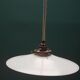 White opaline hanging lamp cable hemp