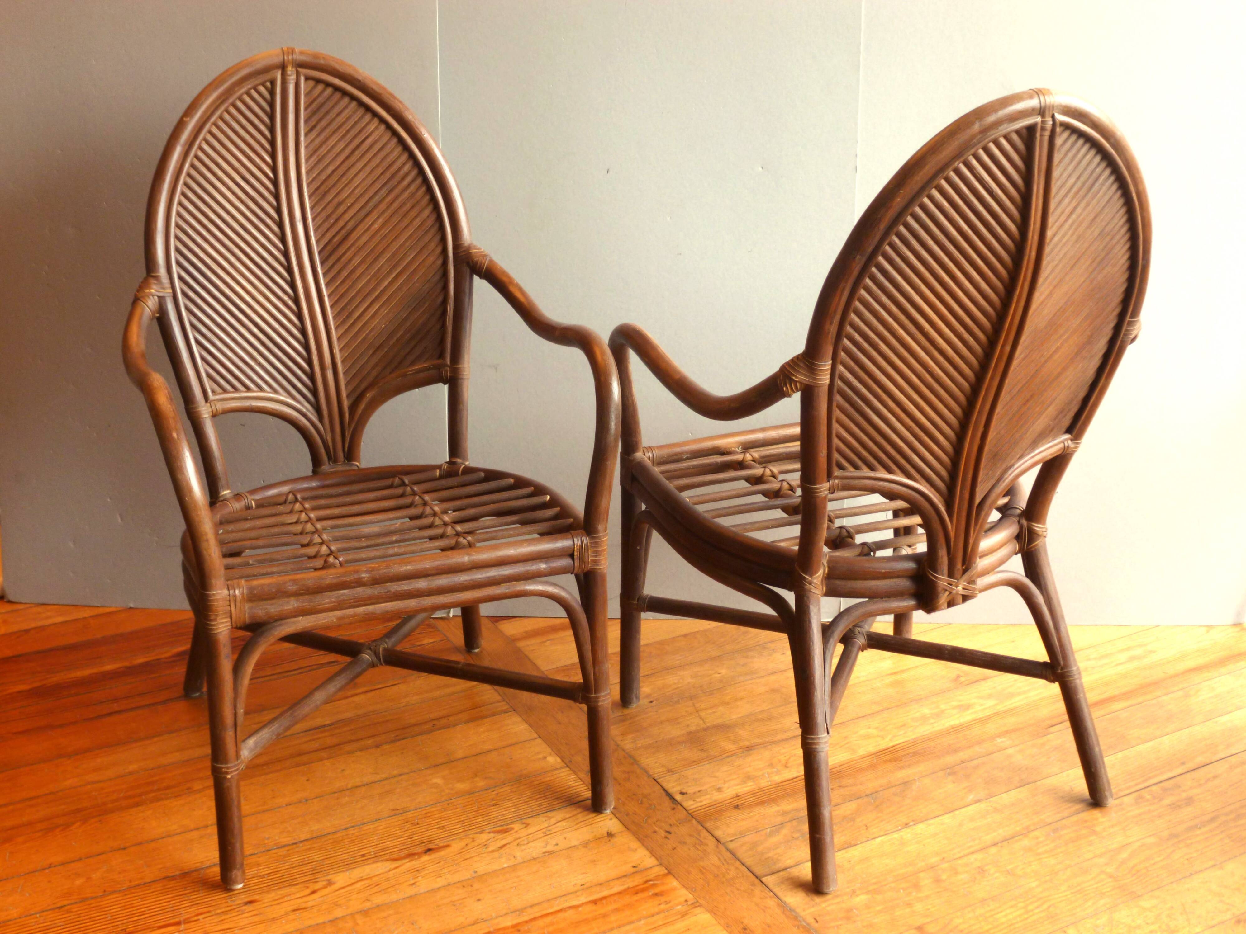 Pair of armchairs attributed to Vivai del Sud, Italy 70s/80s