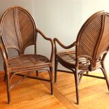 Pair of armchairs attributed to Vivai del Sud, Italy 70s/80s