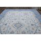 1970s Turkish Oushak Handmade Wool Cotton Blue Beige Area Rug 230x325