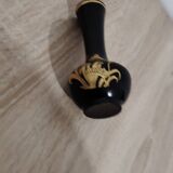 Black decorative vase with gold pattern