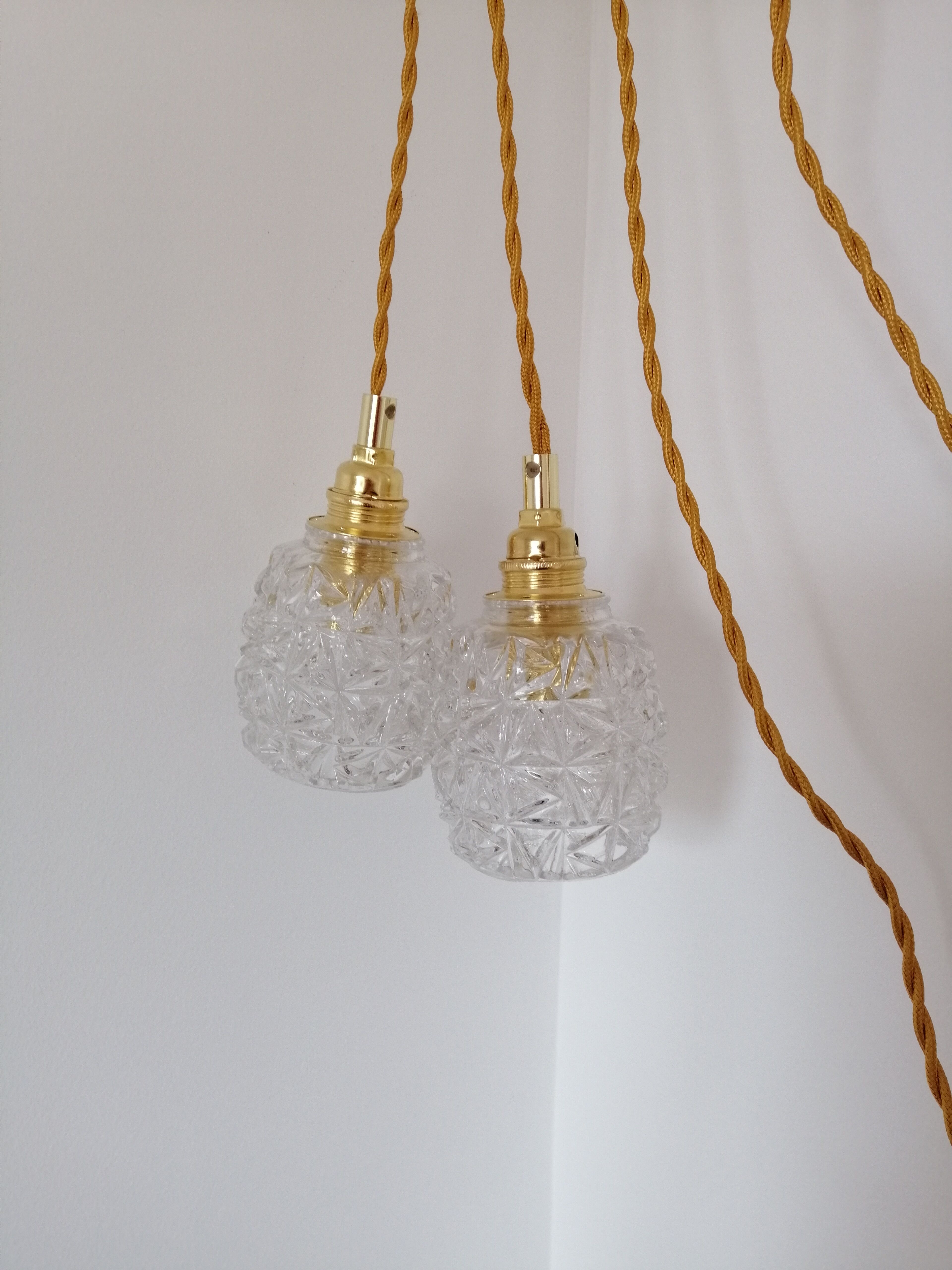Pair of vintage hanging lamps