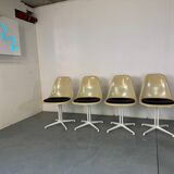 4 La Fonda fiberglass steel dining Chairs by Eames for Herman Miller
