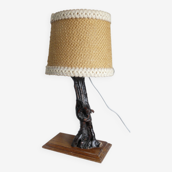Brutalist lamp in cep de vigne vintage 1950-60