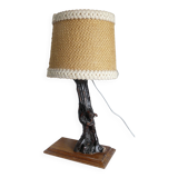 Lampe brutaliste en cep de vigne vintage 1950-60