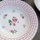 6 Rosa earthenware soup plates by Digoin Sarreguemines, 1950s