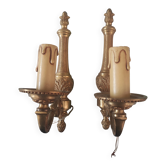 Pair of brass wall lights