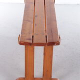 Vintage pine wooden bench tough look from france