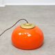 Mid-Century Italian Orange Glass and Brass Pendant Lamp