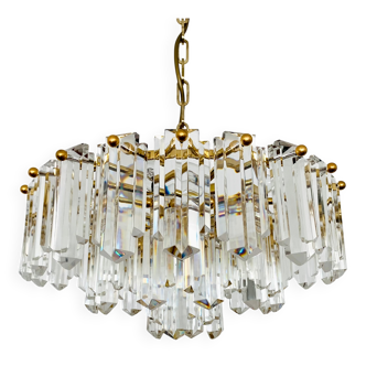 1 of 2 Crystal Glass Chandelier by J.T. Kalmar