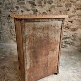 Rare French industrial military cabinet – Air Ministry, 1956 – Metal storage with oak top and wooden shelves