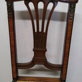 Ancienne Chaise Style Louis XVI Assise Cannée