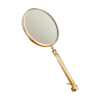 Old brass double sided mirror, France, Circa 1950
