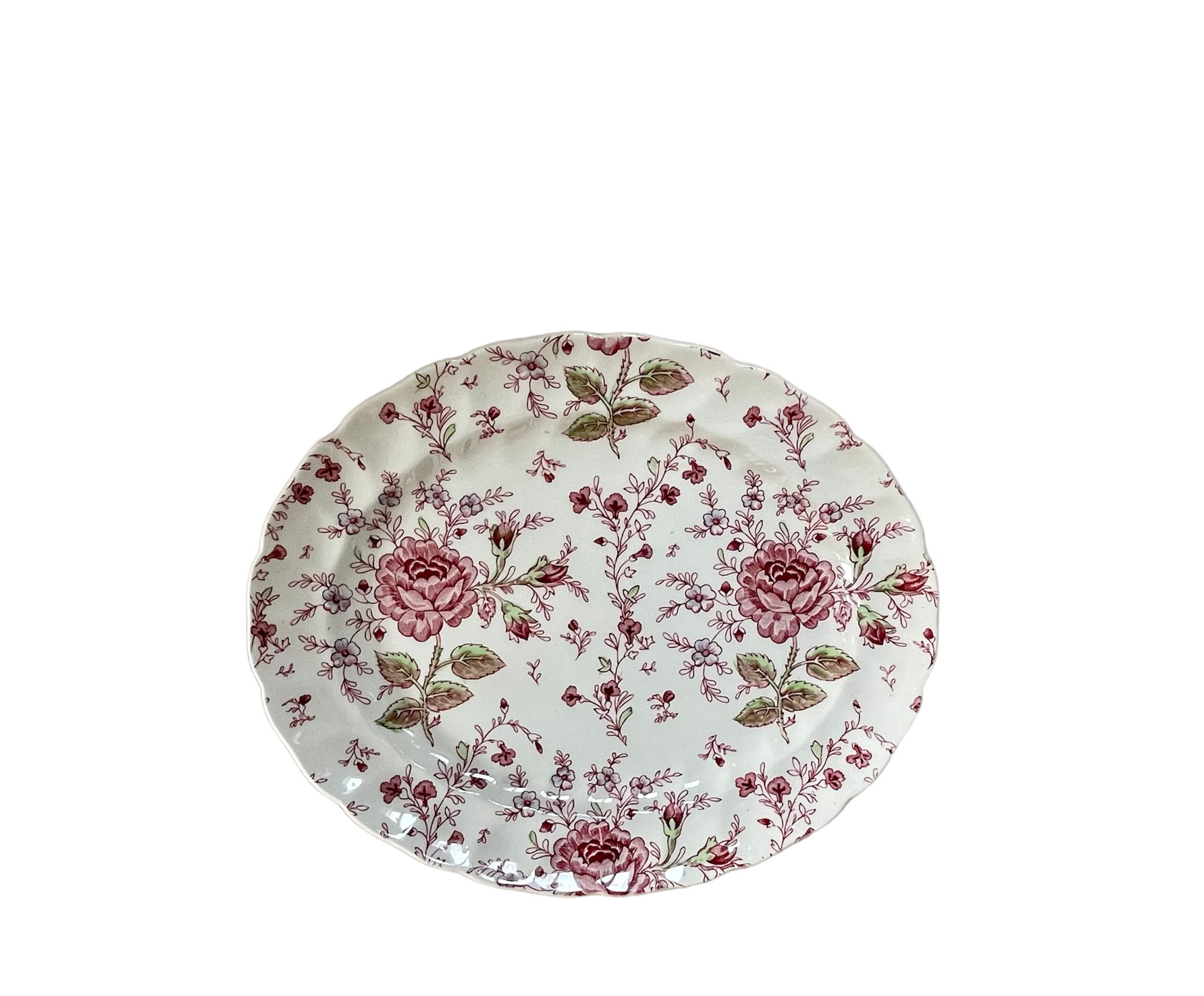 Oval dish rose Chintz Johnson Brothers vintage