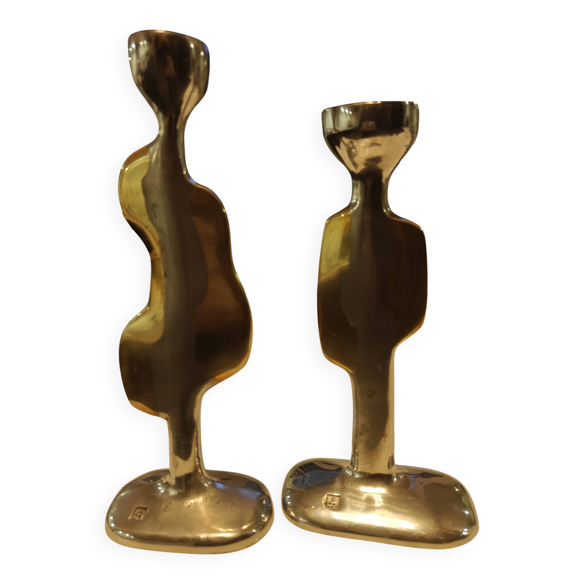 Pair of large candlesticks by David Marshall