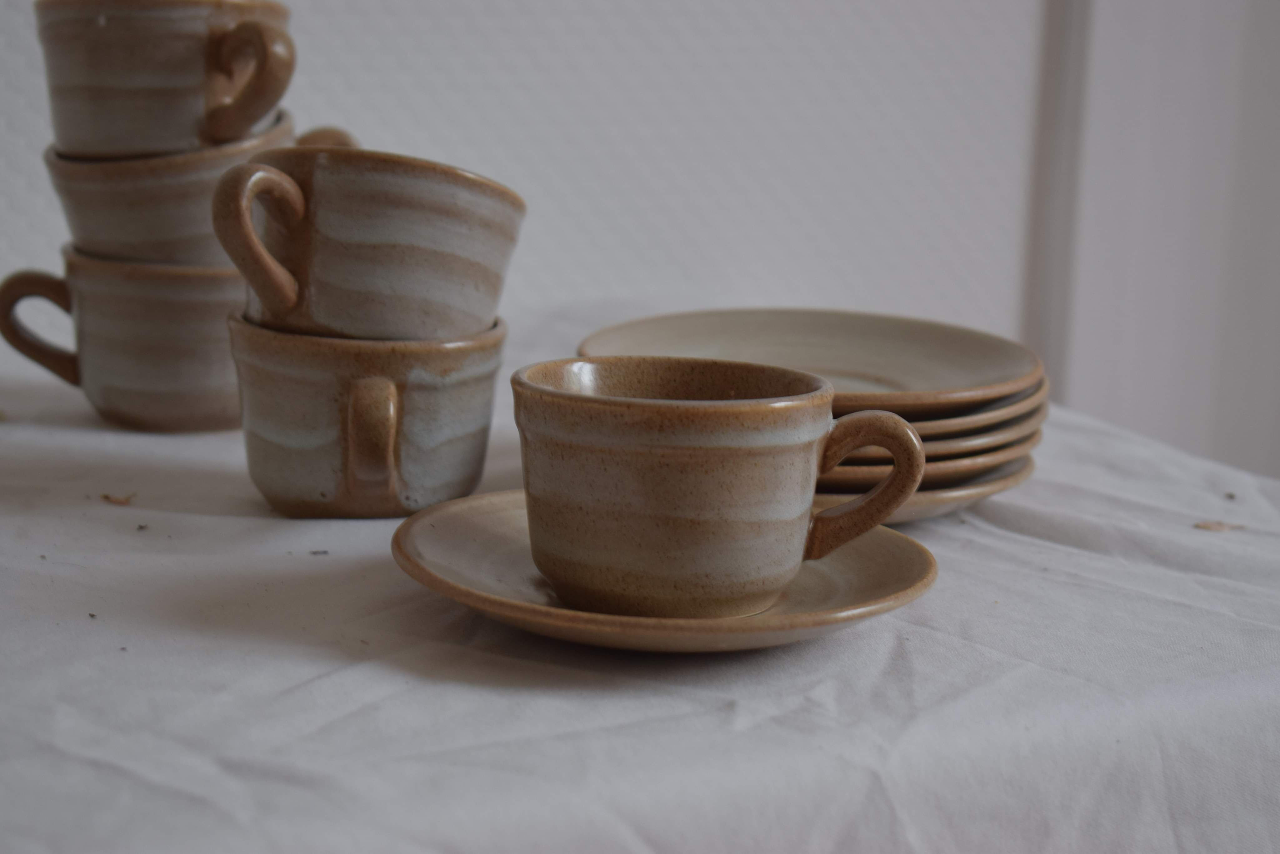 Lot de 6 tasses à café en grès
