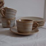 Lot of 6 coffee cups in sandstone