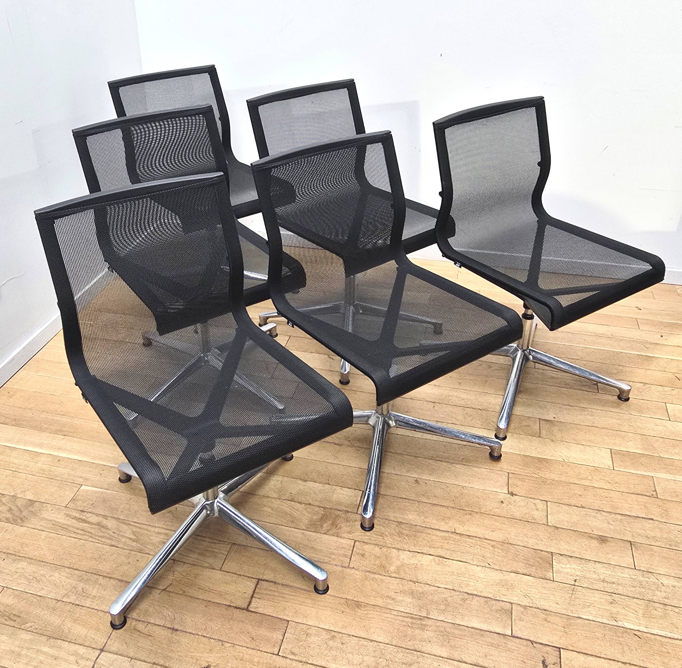 Set of 6 Stick Chair office chairs, ICF
