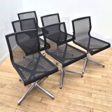 Set of 6 Stick Chair office chairs, ICF