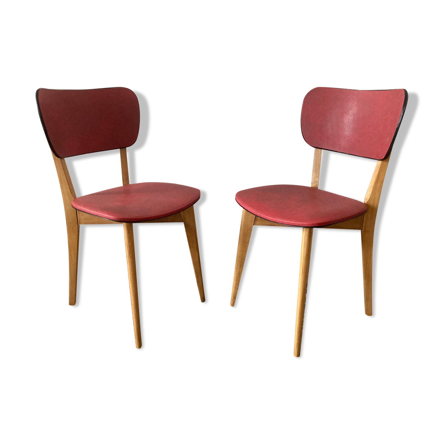 Pair of red skai chairs