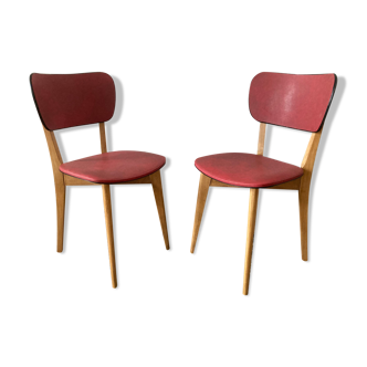 Pair of red skai chairs