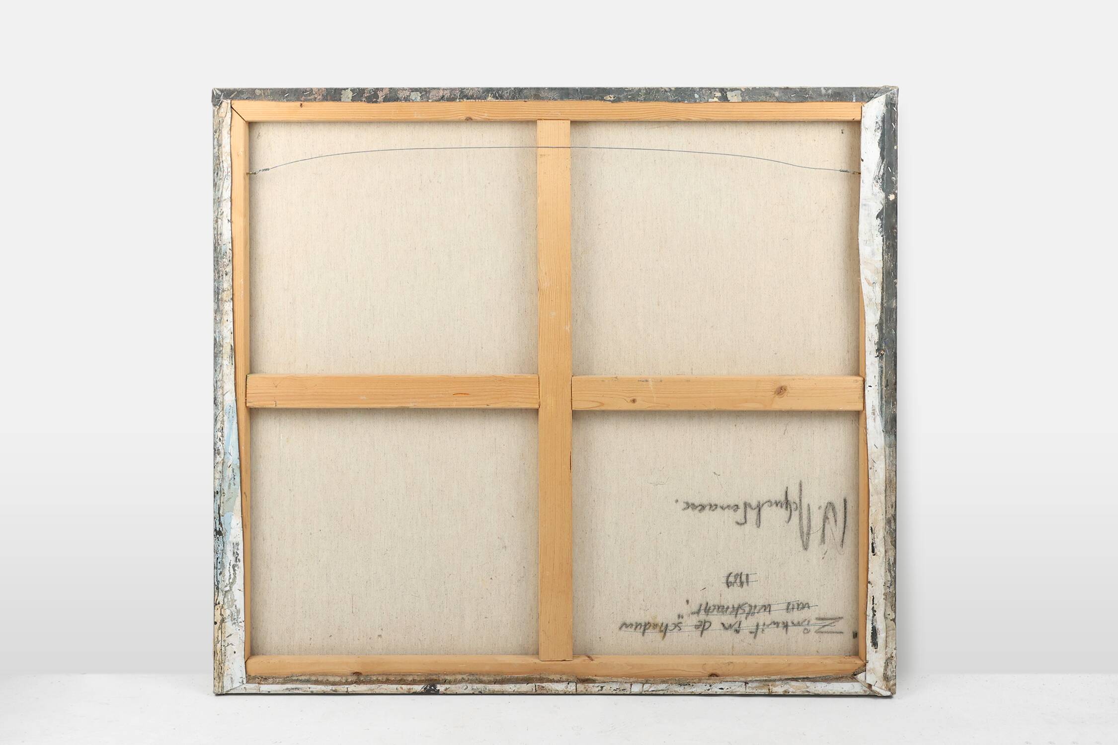 Set of 2 abstract paintings titled “Fyrhat” by the Belgian Artist Nico de G