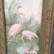 Pair of pink flamingo paintings