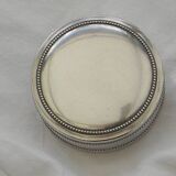 Small round silver metal box SNPA.
