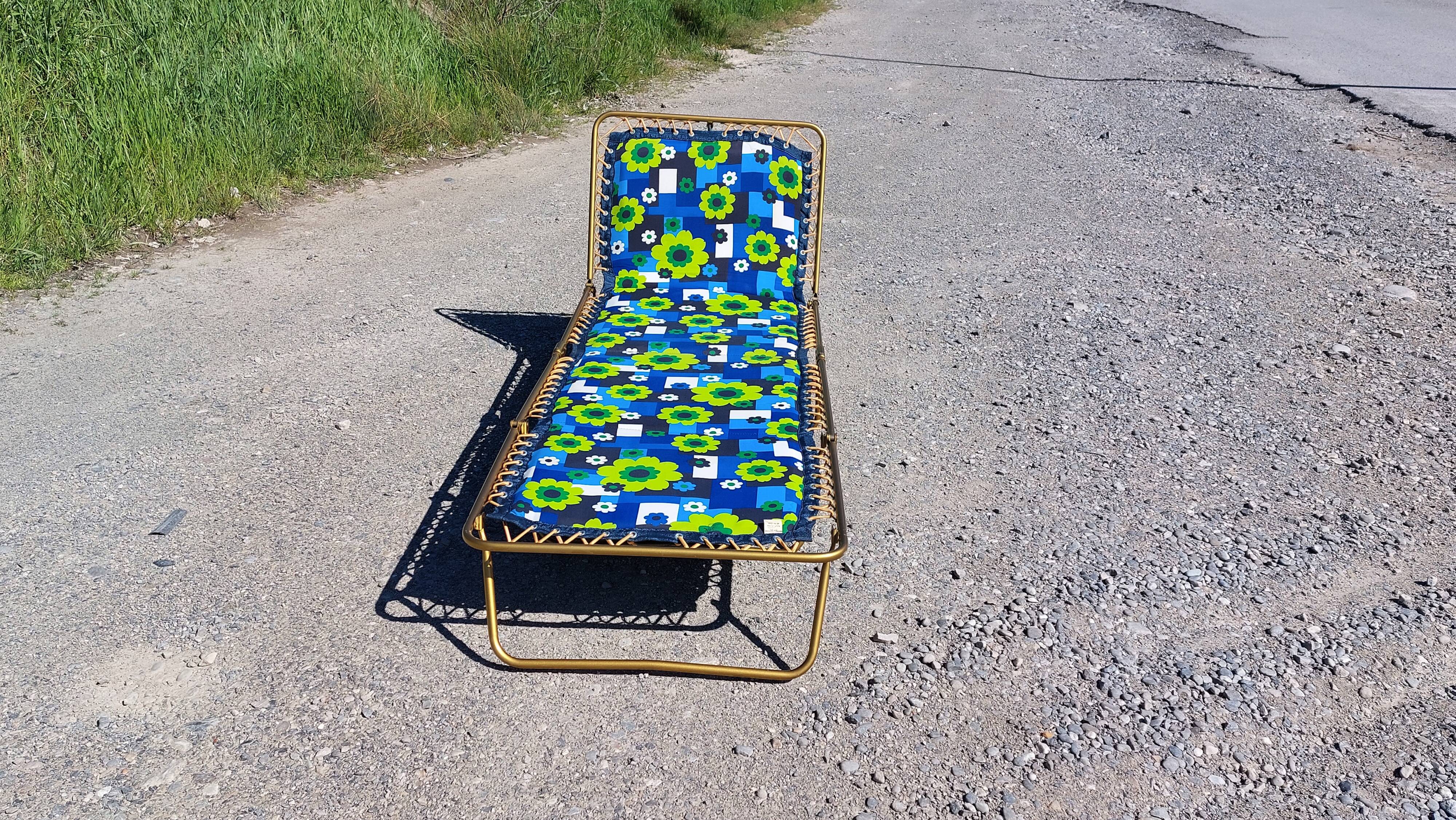 Deckchair deck vintage camp bed lafuma - 70s