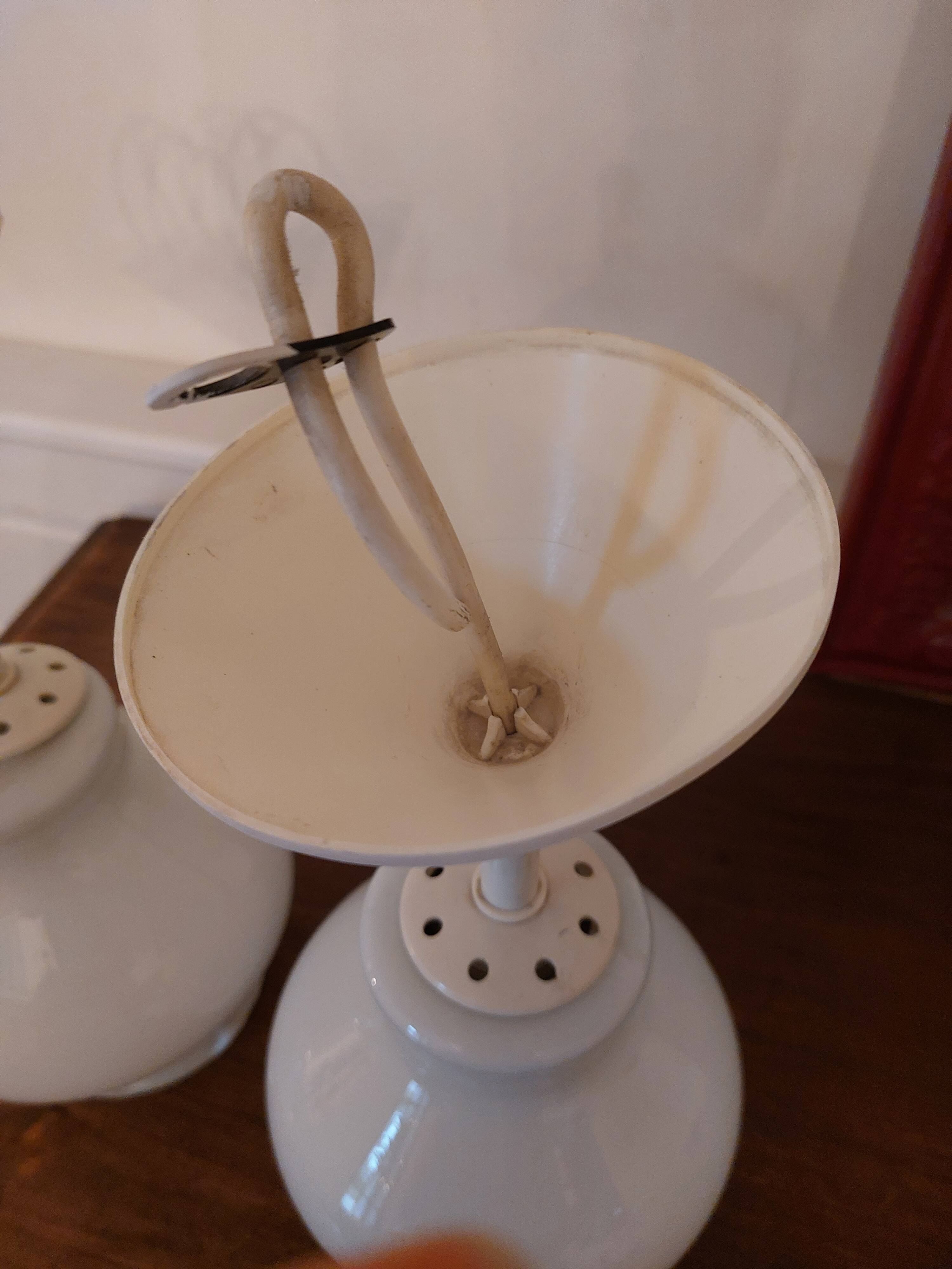 Duo white opaline pendant light