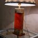 Lampe laiton et resine ambré 1970 type deluxe