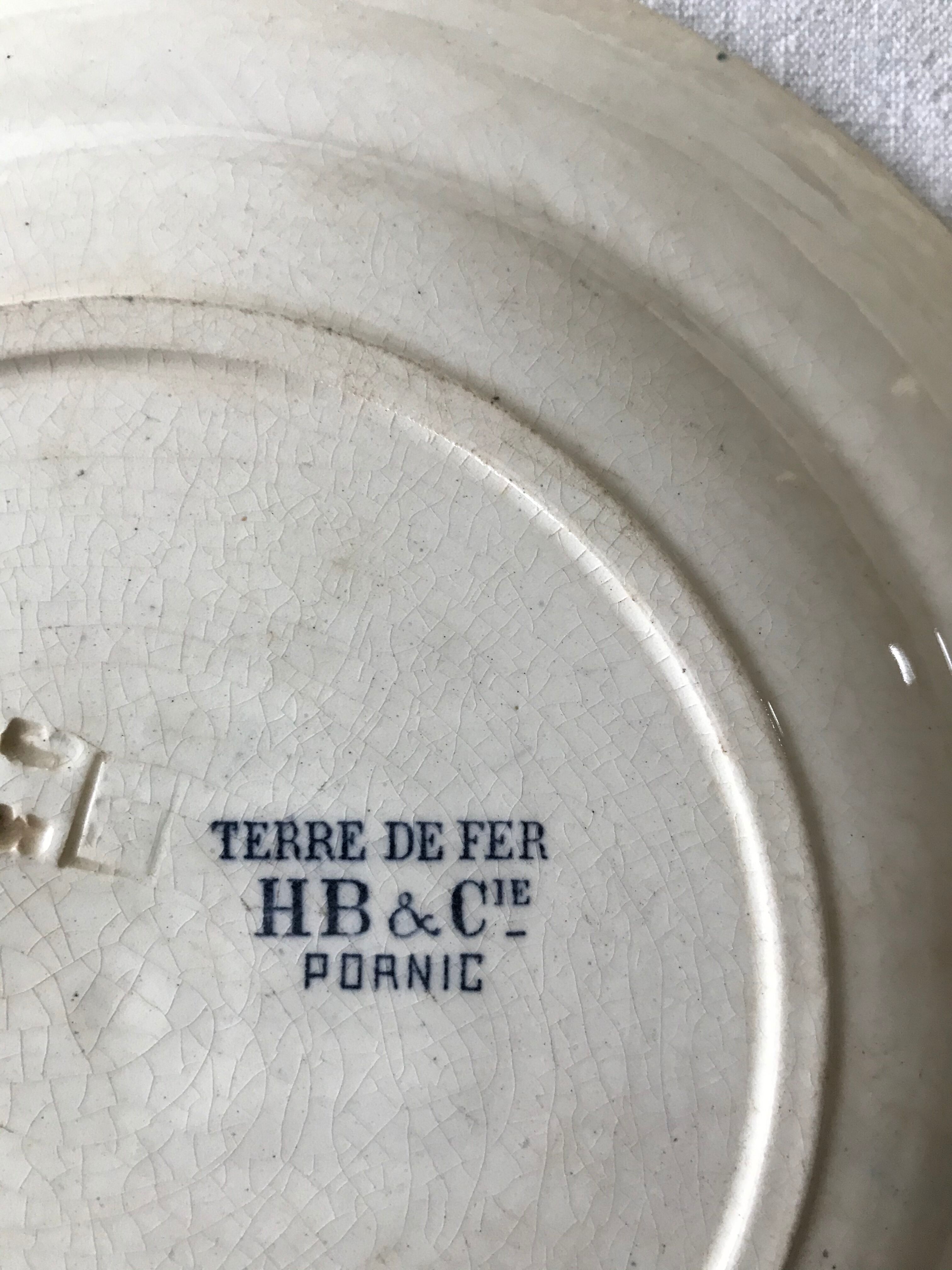 Lot of 6 flat plates "Terre de Fer" model Pornic