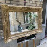 Large gilded Napoleon III mirror – late 19th century – restored, new glass
