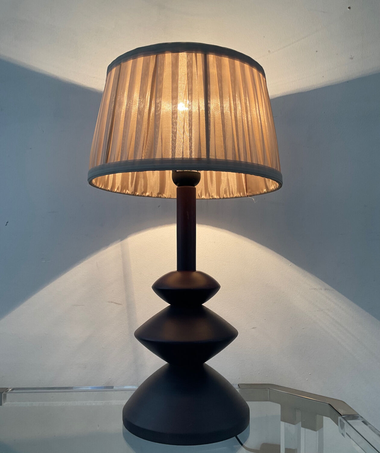 Vintage wooden lamp from the 70s
