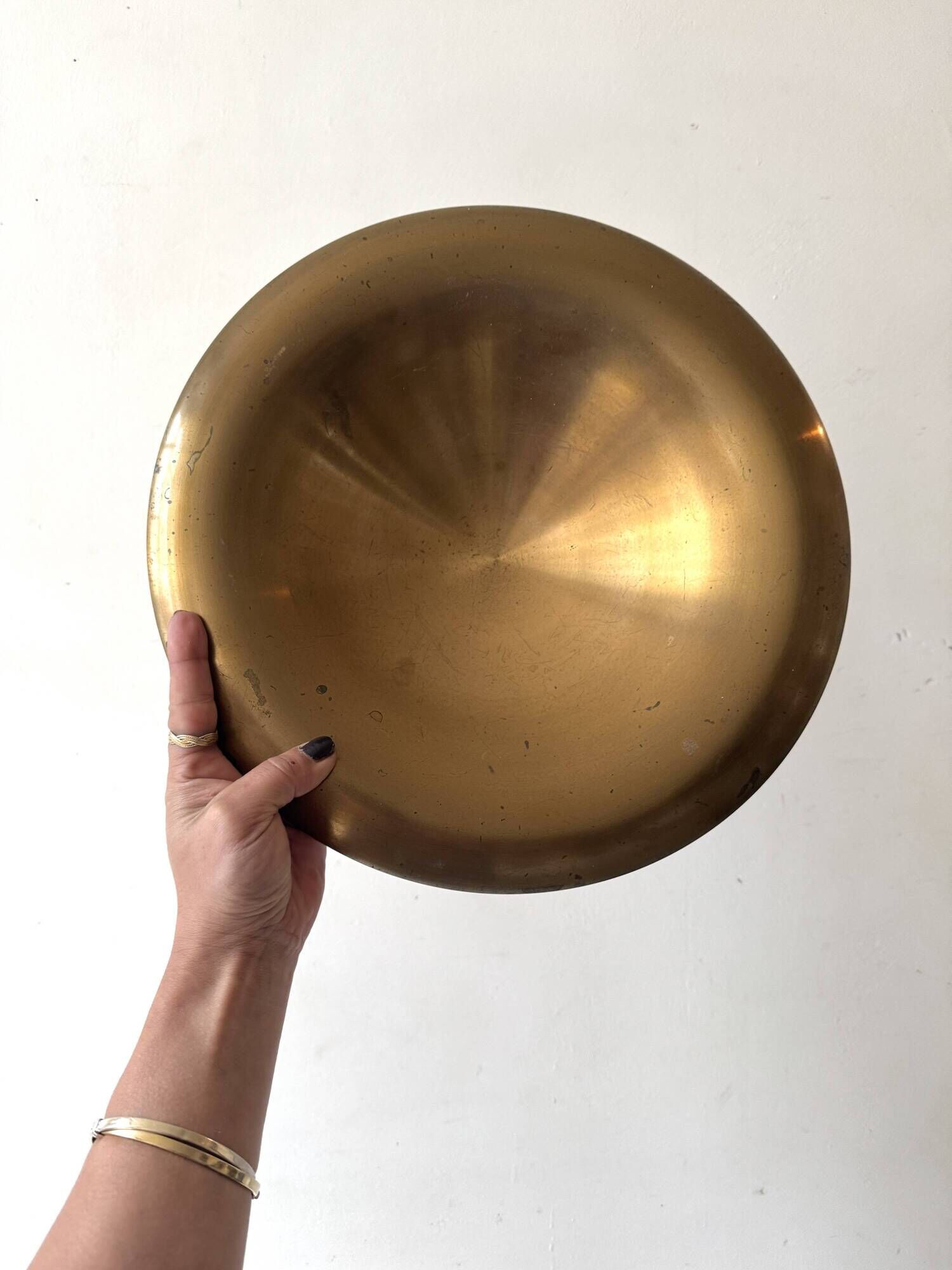 Large bowl / catch-all in genuine brass and signed