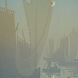 Henri RIVIERE: Brittany, First Quarter, Original signed lithograph